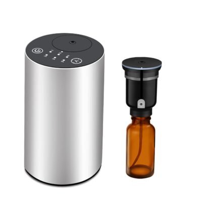 Silver diffuser with bottle waterless battery operated