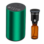 Green waterless essential oil diffuser and bottle