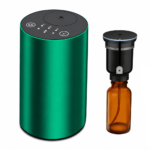 Green waterless essential oil diffuser and bottle